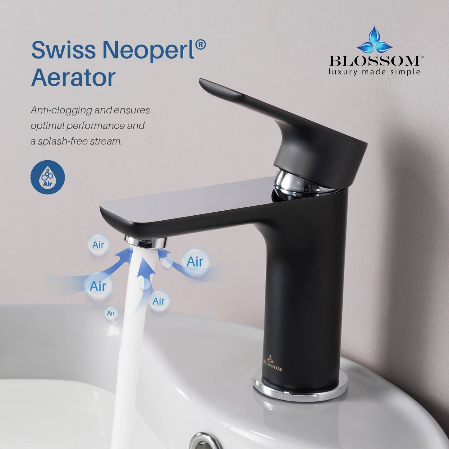 Single Handle Lavatory Faucet – Chrome/ Matte Black - F01 120