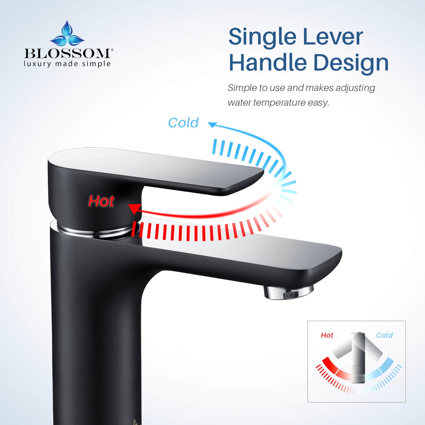 Single Handle Lavatory Faucet – Chrome/ Matte Black - F01 120