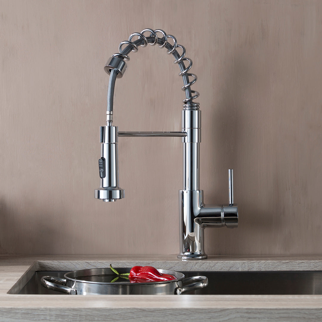 Kitchen - Single Handle Pull Out Chrome Faucet - F01 205