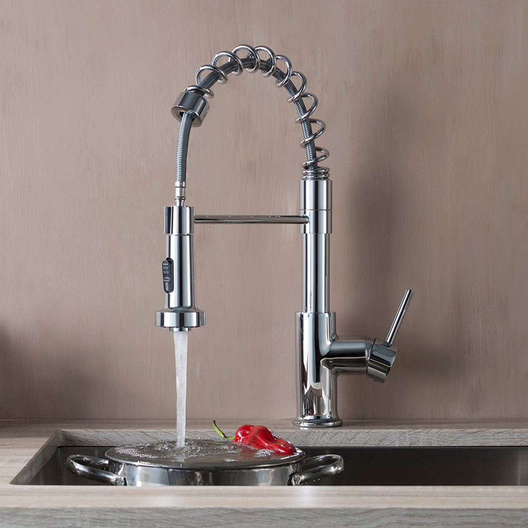 Kitchen - Single Handle Pull Out Chrome Faucet - F01 205
