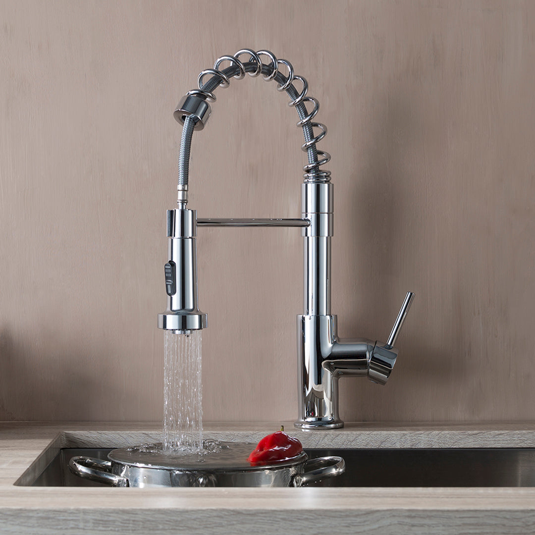 Kitchen - Single Handle Pull Out Chrome Faucet - F01 205