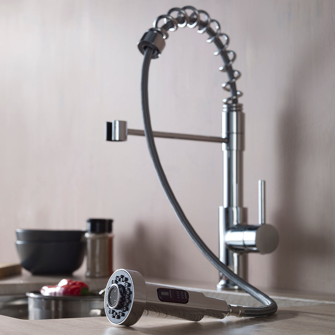 Kitchen - Single Handle Pull Out Chrome Faucet - F01 205