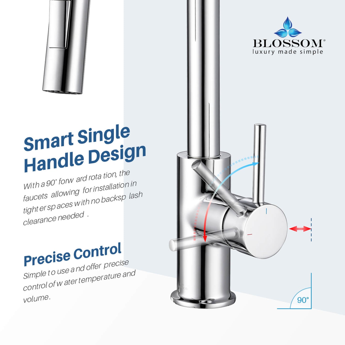 Kitchen - Single Handle Pull Down Chrome Faucet - F01 206