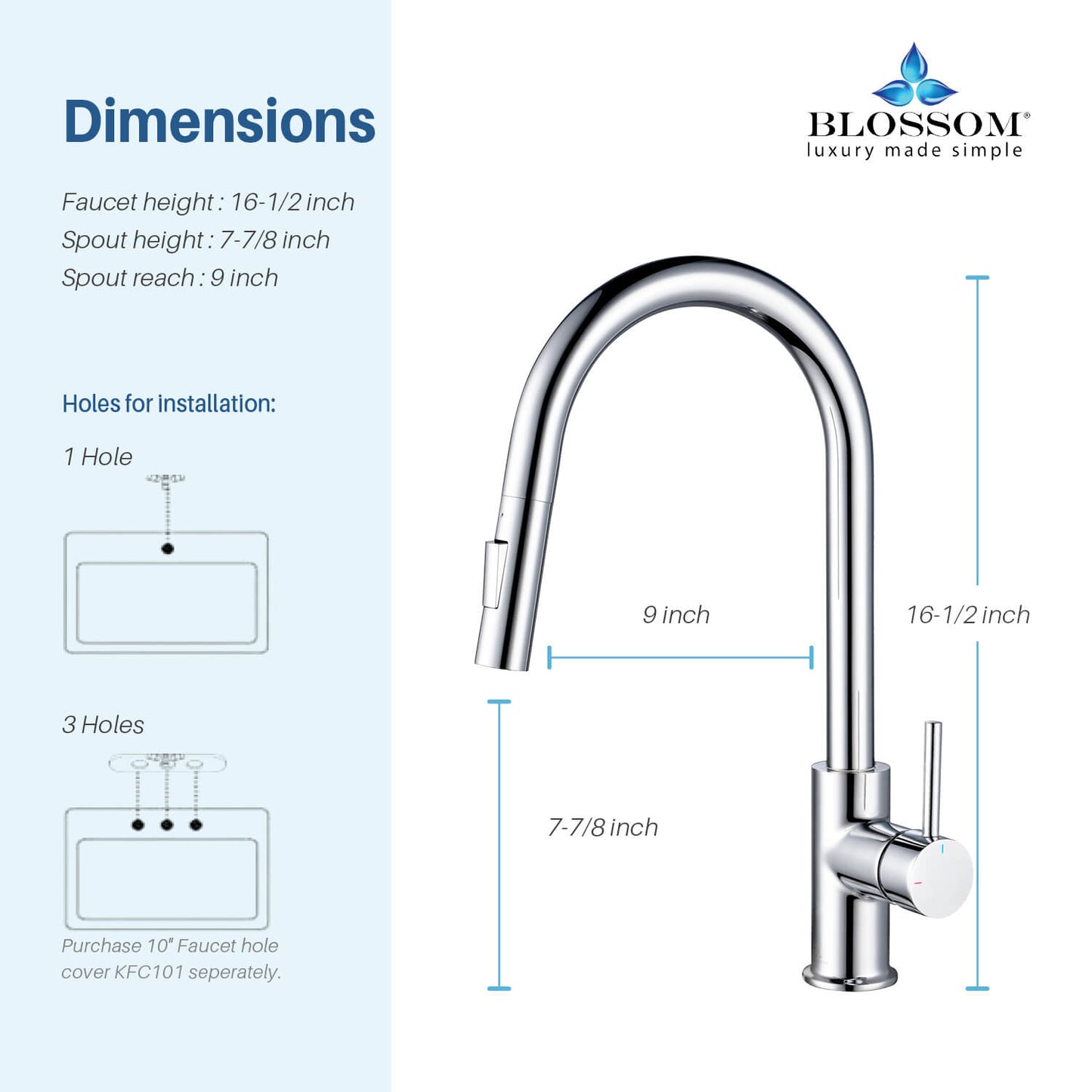 Kitchen - Single Handle Pull Down Chrome Faucet - F01 206