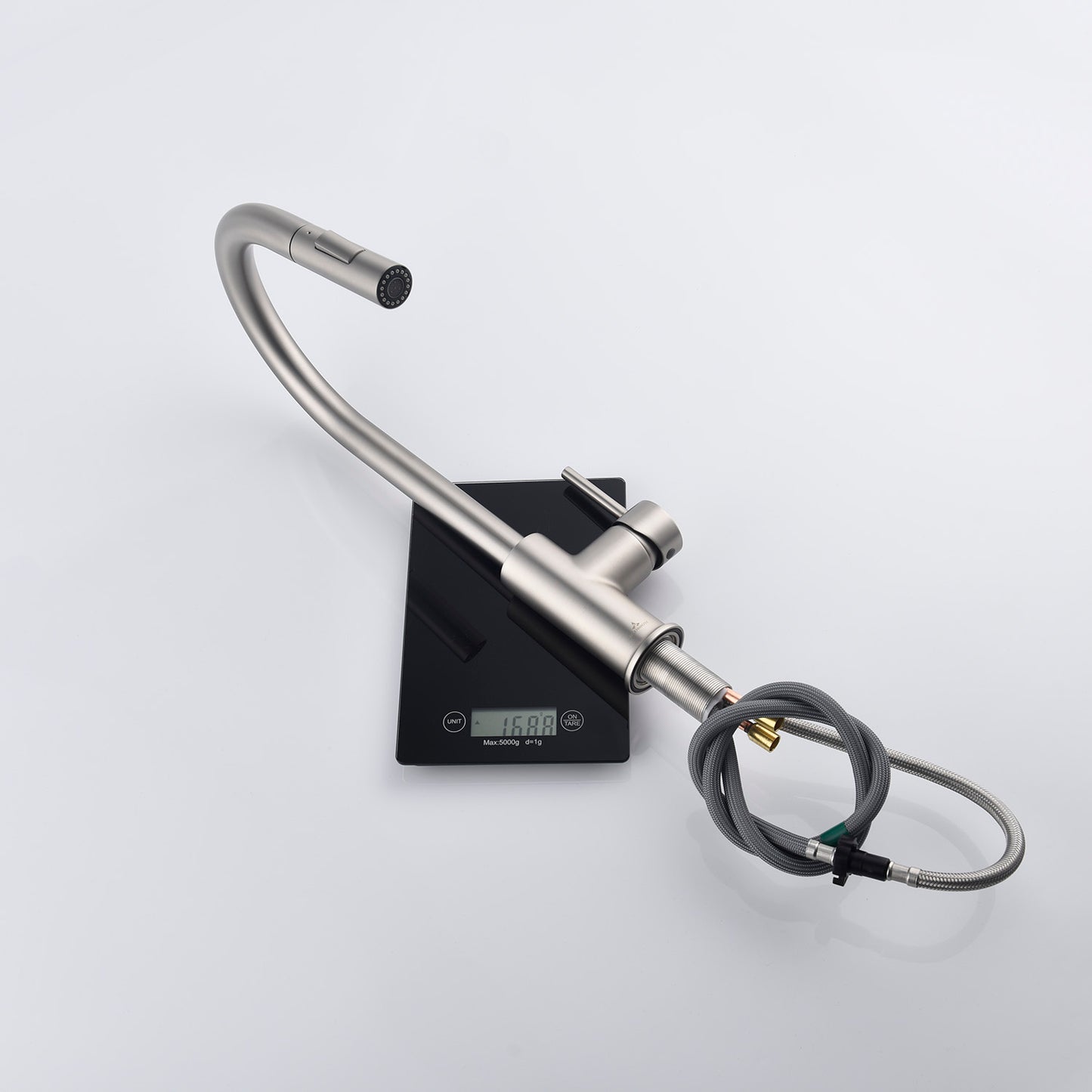 Kitchen - Single Handle Pull Down Brush Nickel Faucet - F01 206