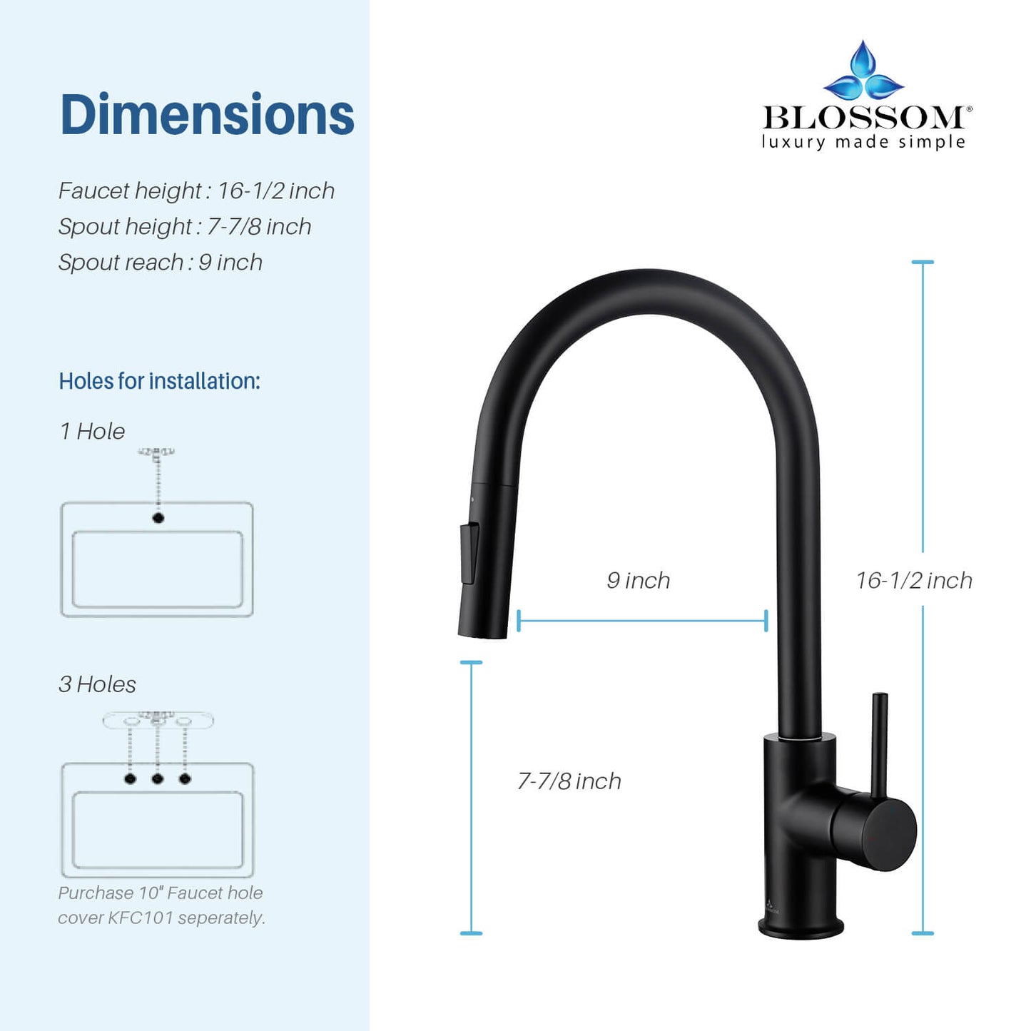 Kitchen - Single Handle Pull Down Matte Black Faucet - F01 206