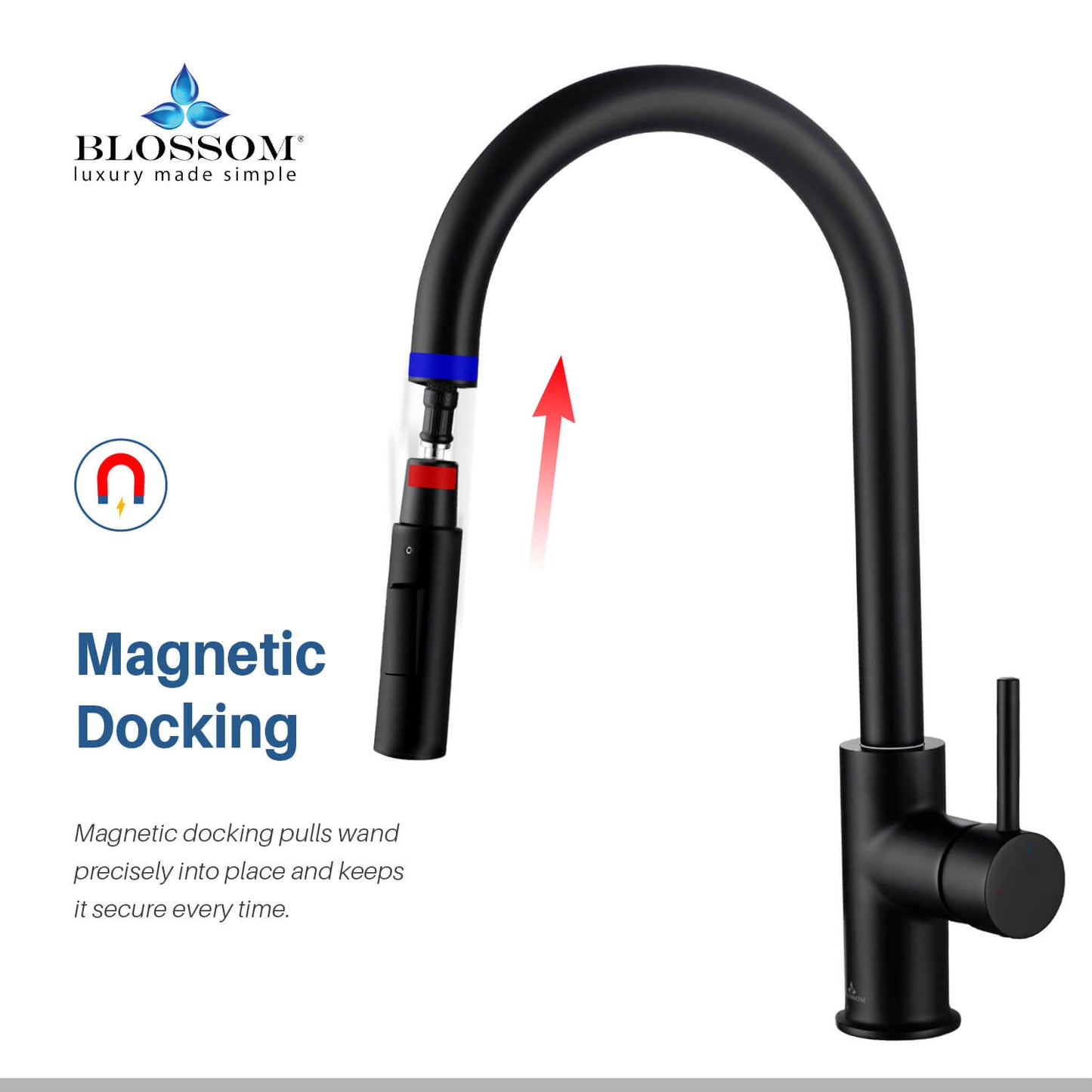 Kitchen - Single Handle Pull Down Matte Black Faucet - F01 206