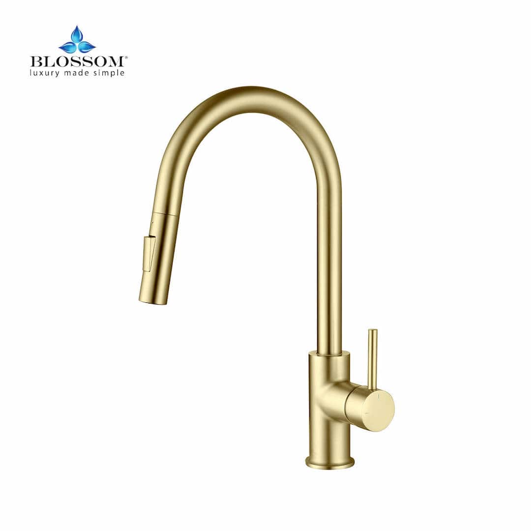 Kitchen – Single Handle Pull Down Brush Gold Faucet - F01 206