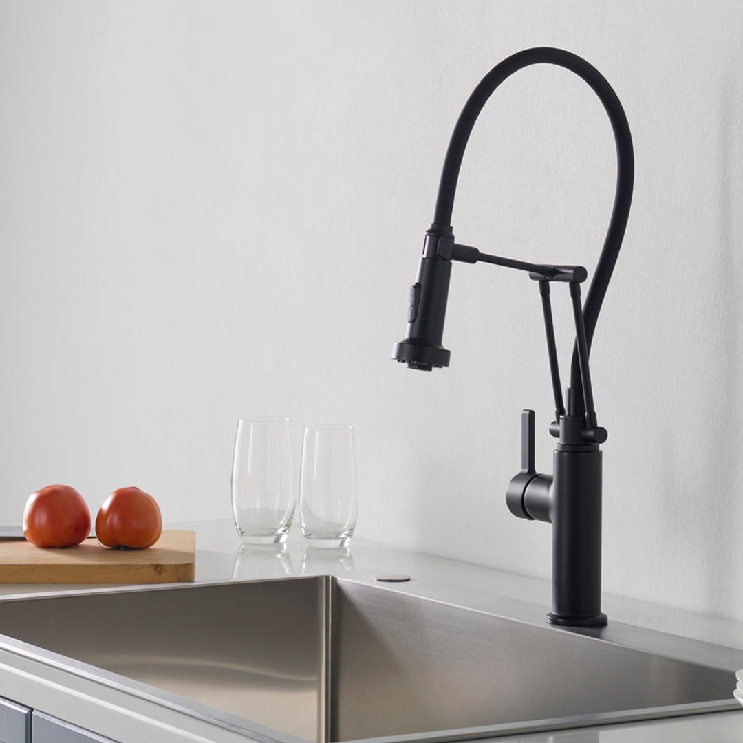 Kitchen – Single Handle Pull Out Matte Black Faucet - F01 208