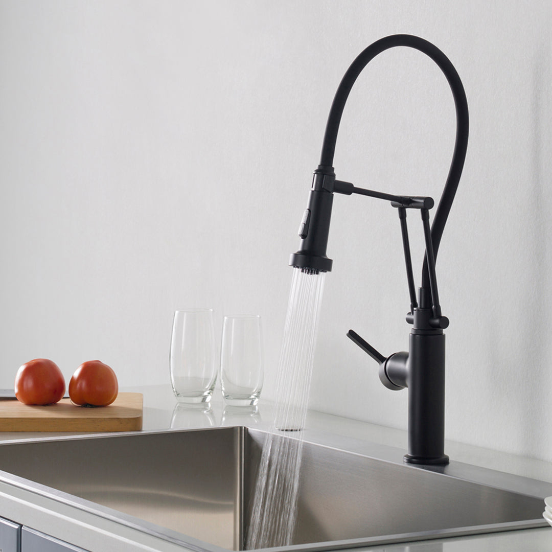 Kitchen – Single Handle Pull Out Matte Black Faucet - F01 208