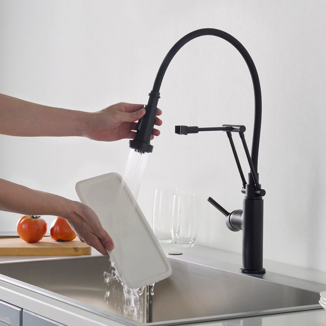 Kitchen – Single Handle Pull Out Matte Black Faucet - F01 208