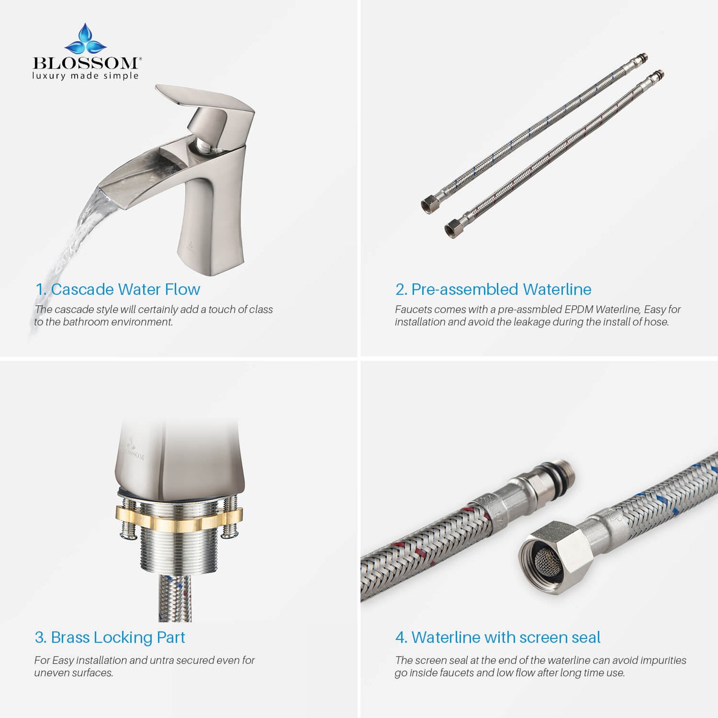 Single Handle Lavatory Faucet – Brush Nickel - F01 301 02