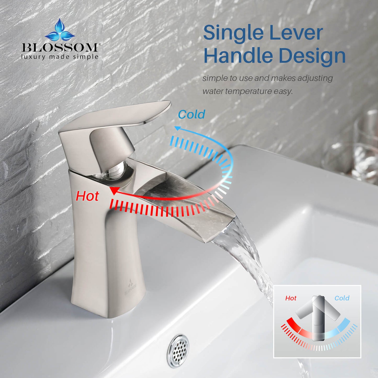 Single Handle Lavatory Faucet – Brush Nickel - F01 301 02