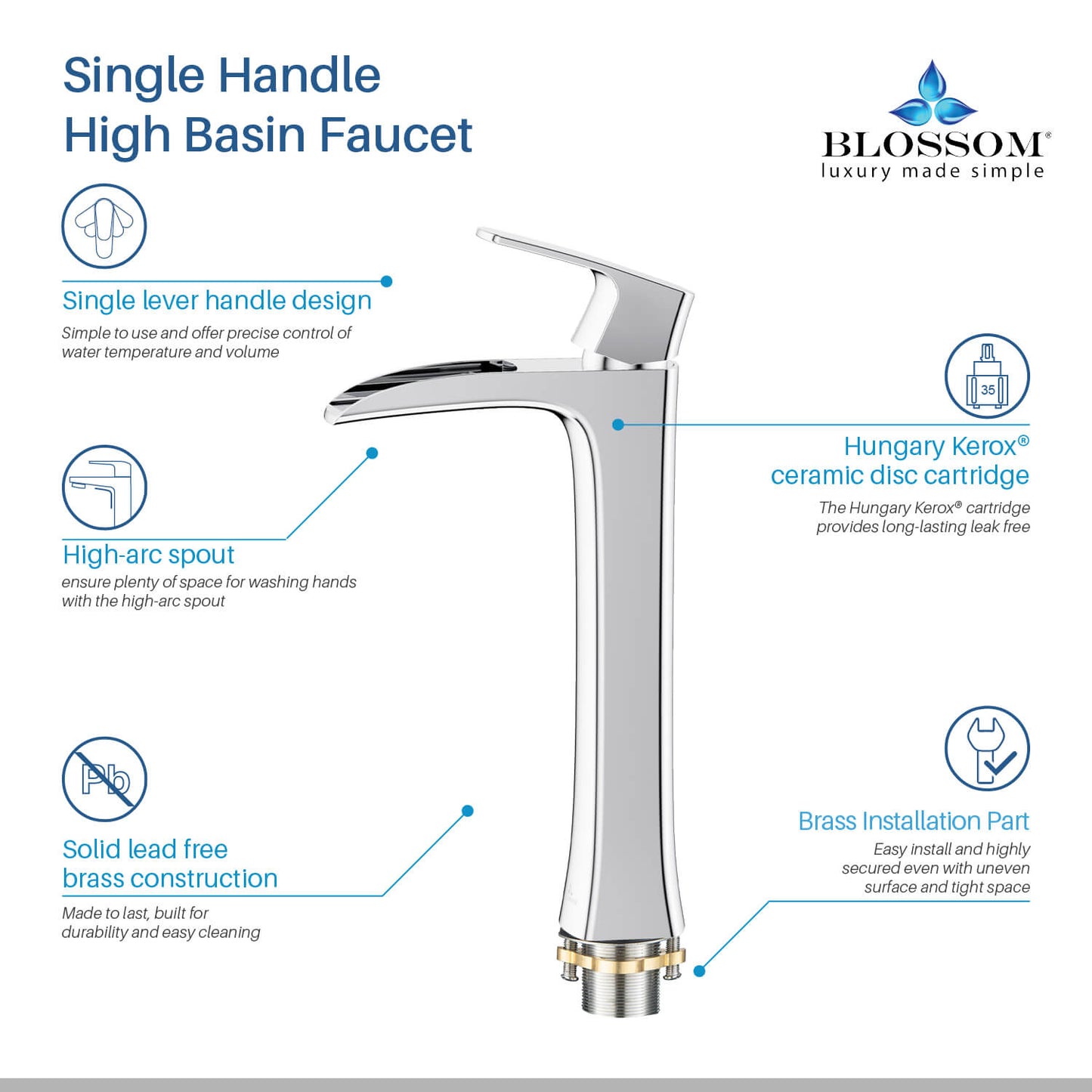 Single Handle Lavatory Faucet – Chrome - F01 305