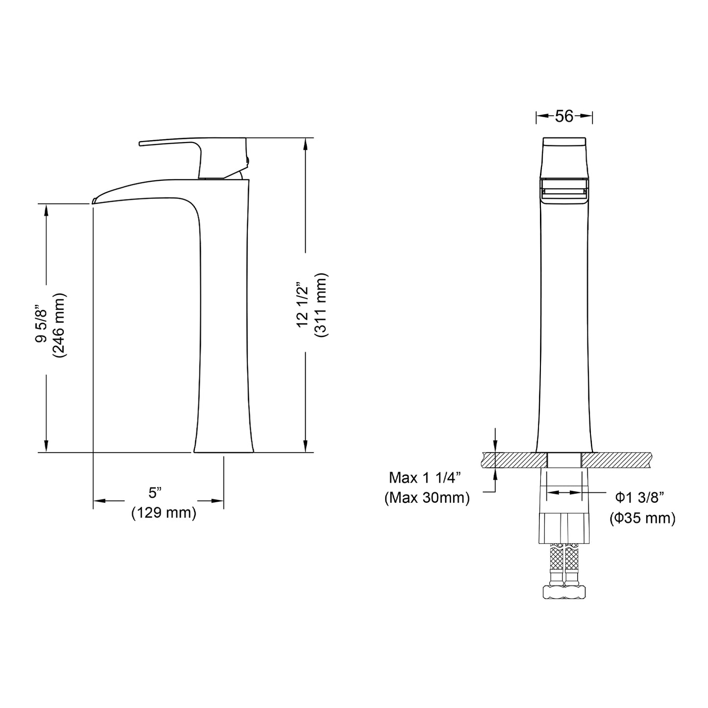 Single Handle Lavatory Faucet – Brush Nickel - F01 305