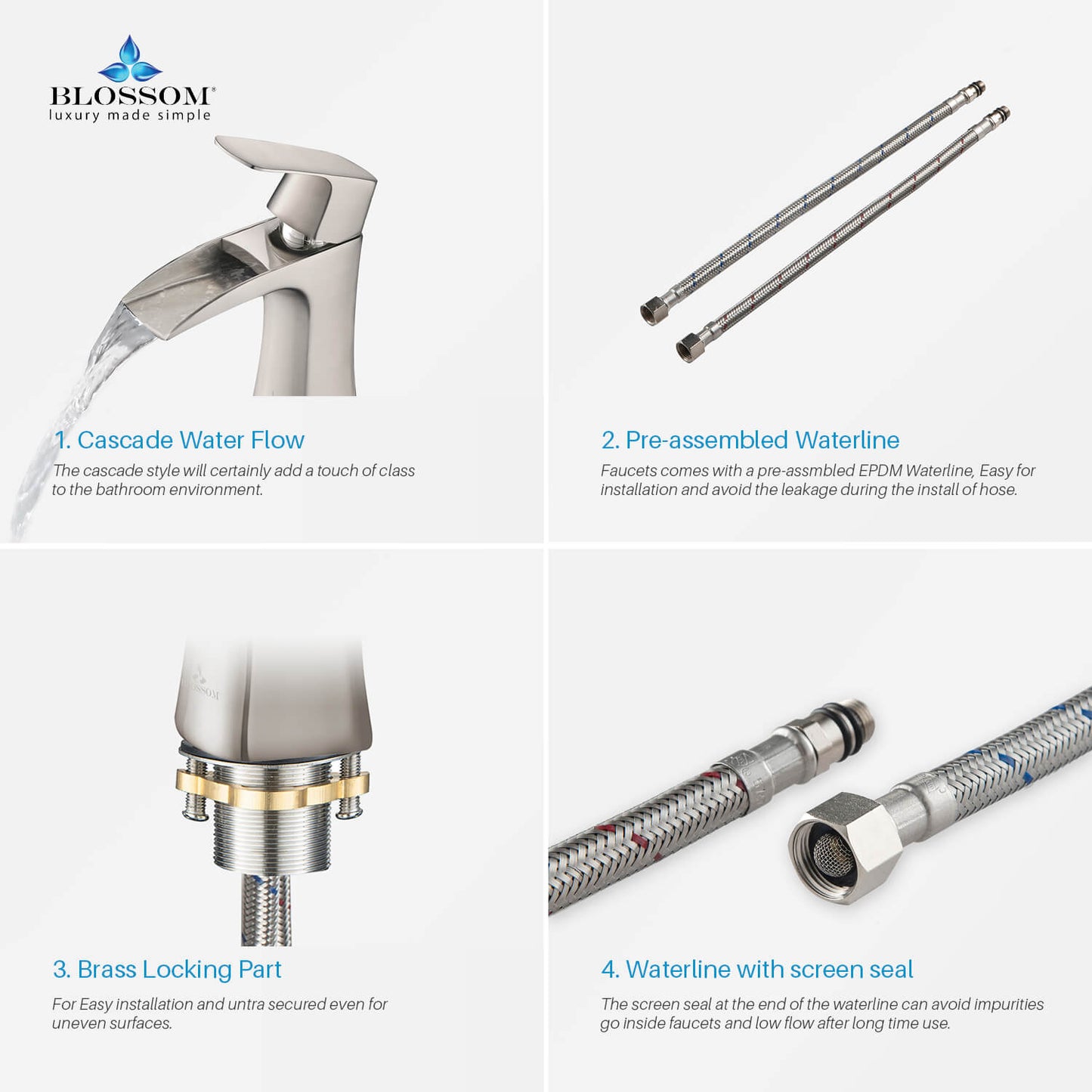 Single Handle Lavatory Faucet – Brush Nickel - F01 305