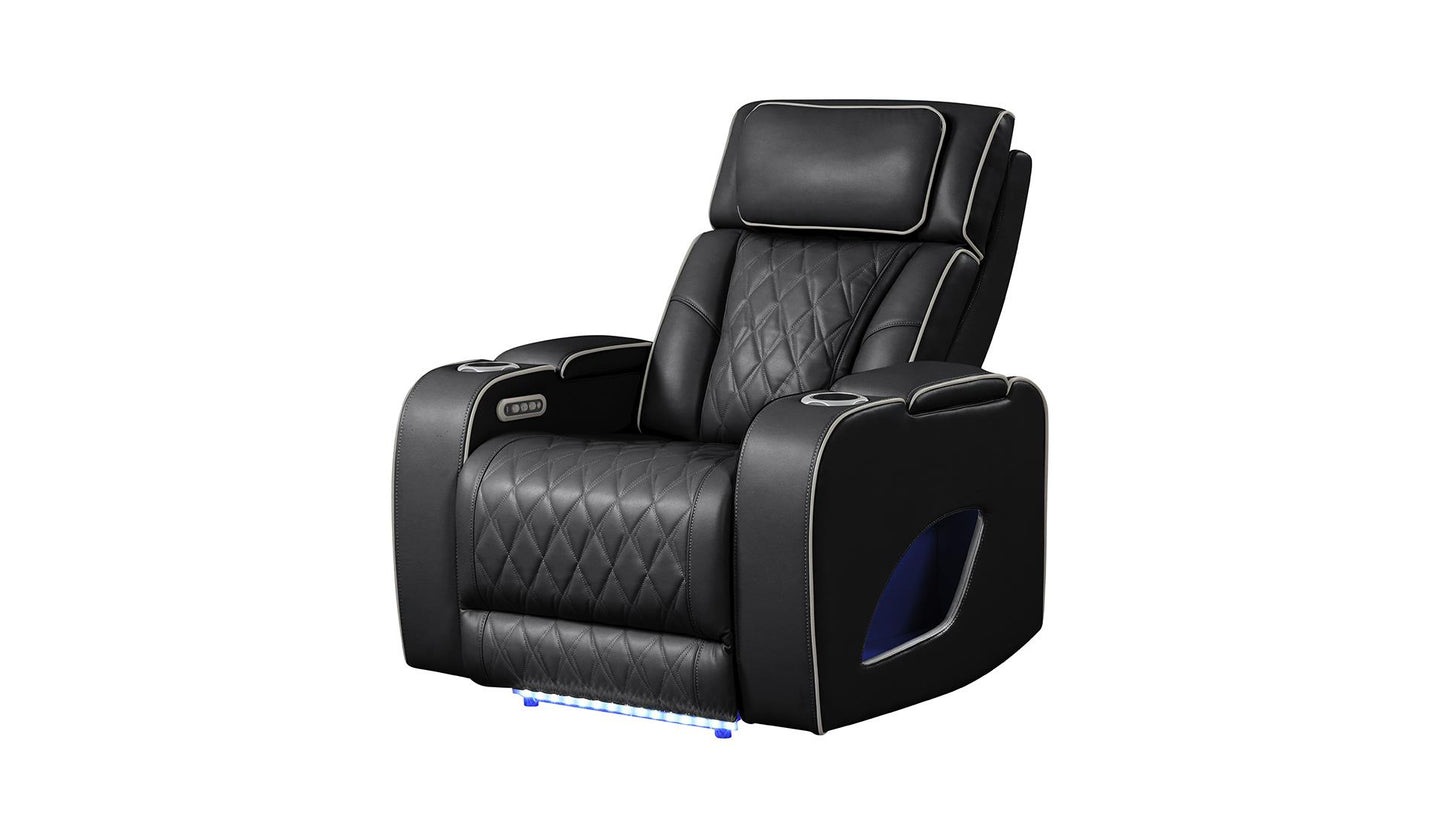 FORTUNER 3PC POWER RECLINING SOFA SET - BLACK