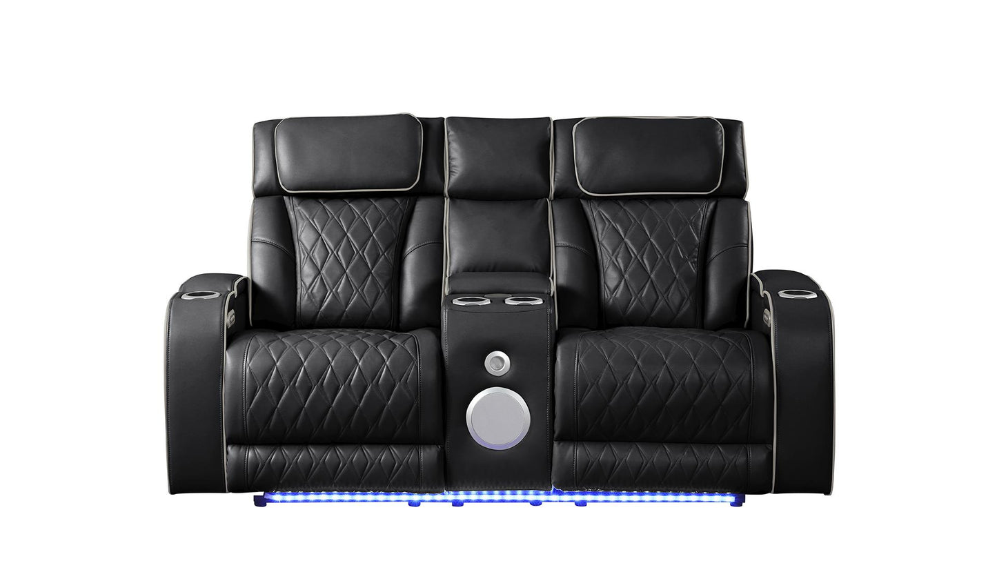 FORTUNER 3PC POWER RECLINING SOFA SET - BLACK