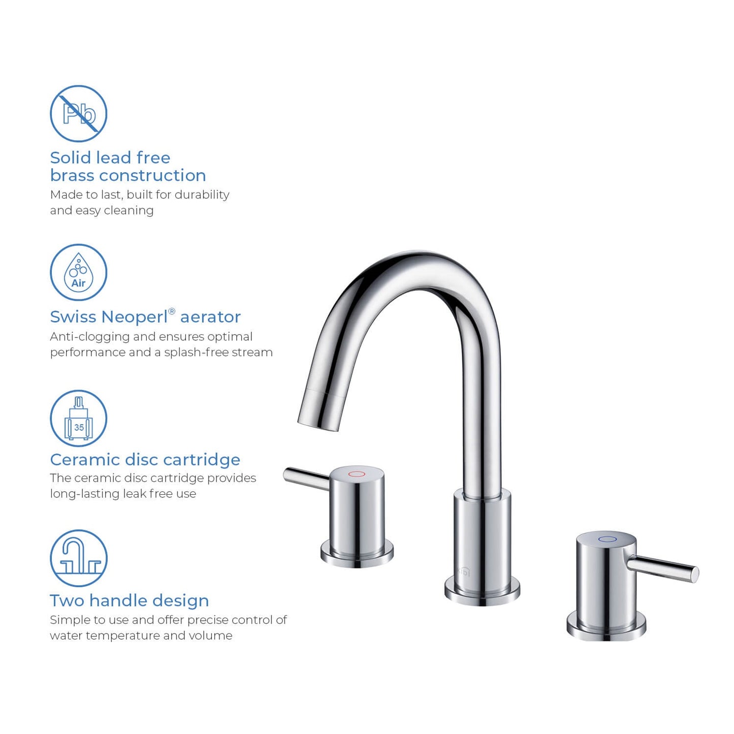 Wide Spread Lavatory Faucet – Chrome - KBF1016