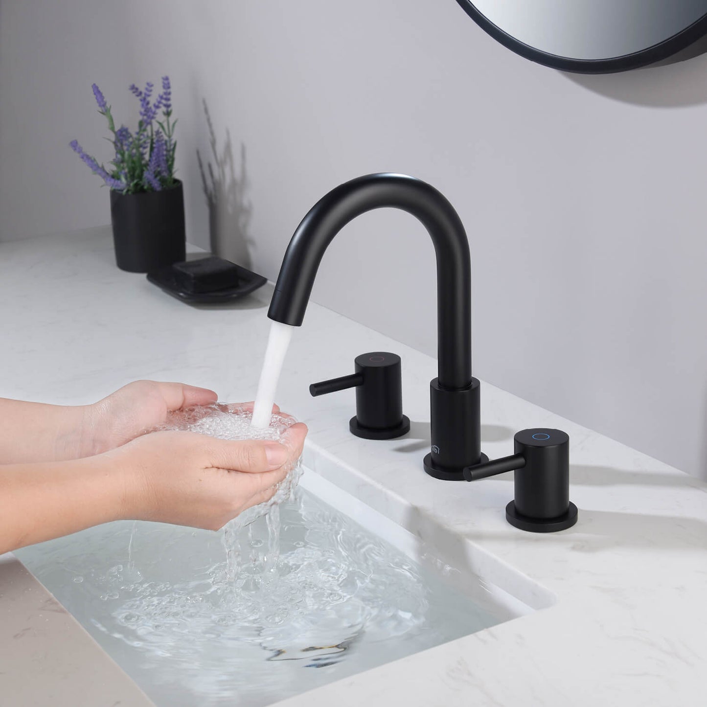 Wide Spread Lavatory Faucet – Matte Black - KBF1016