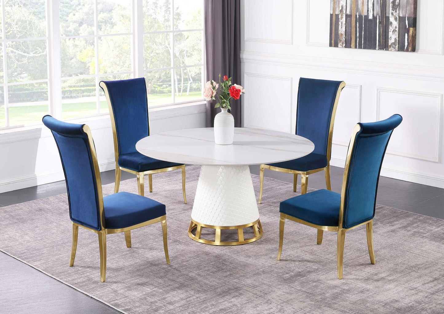 KHLOE-JOY-BLU-5PC-BGL Dining Set
