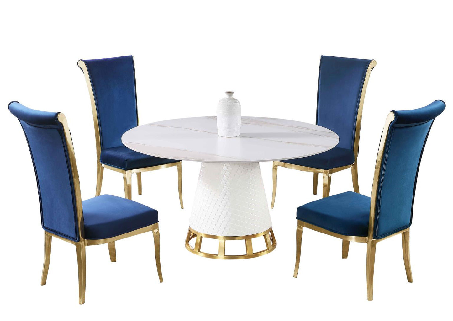 KHLOE-JOY-BLU-5PC-BGL Dining Set