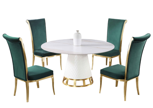 KHLOE-JOY-GRN-5PC-BGL Dining Set