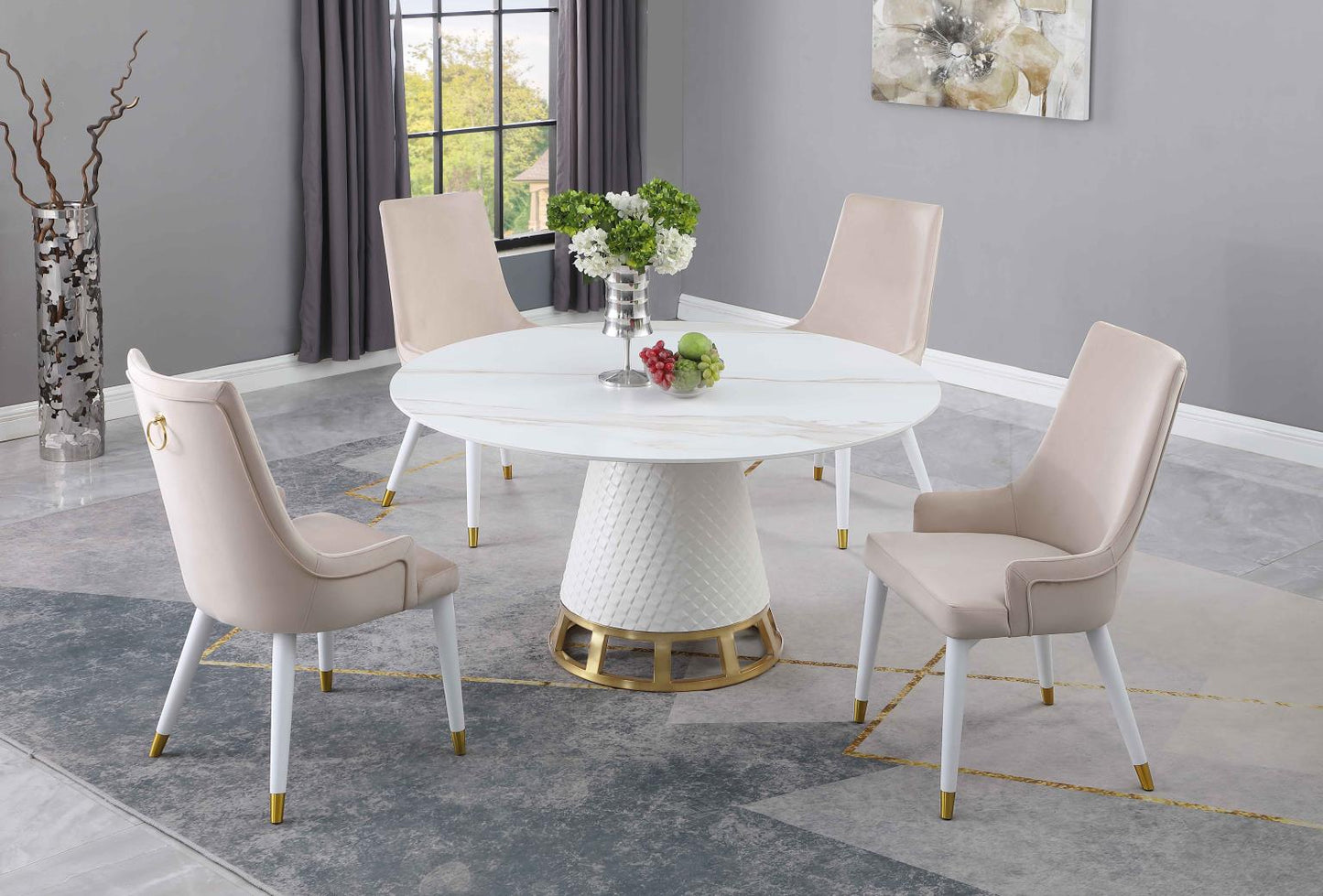 KHLOE-JUDY-5PC-BGE Dining Set