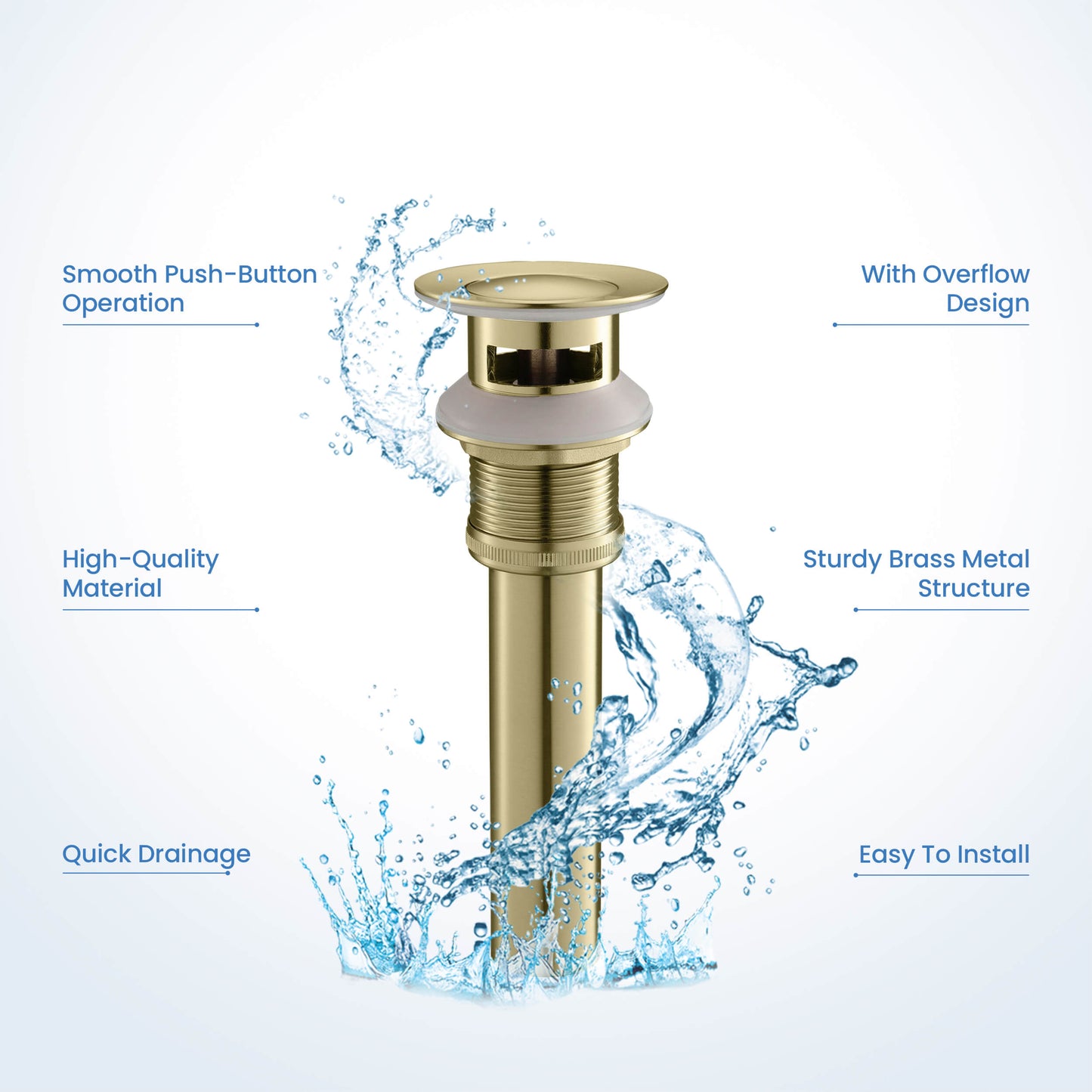 Wide Spread Lavatory Faucet – Brush Gold