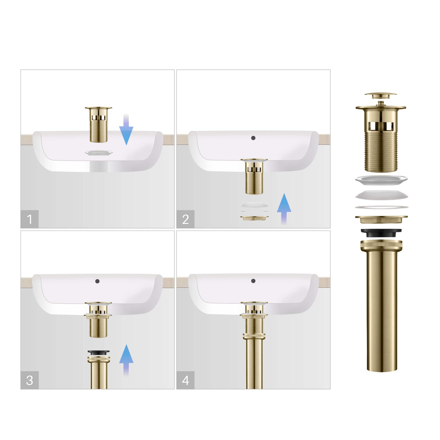 Wide Spread Lavatory Faucet – Brush Gold