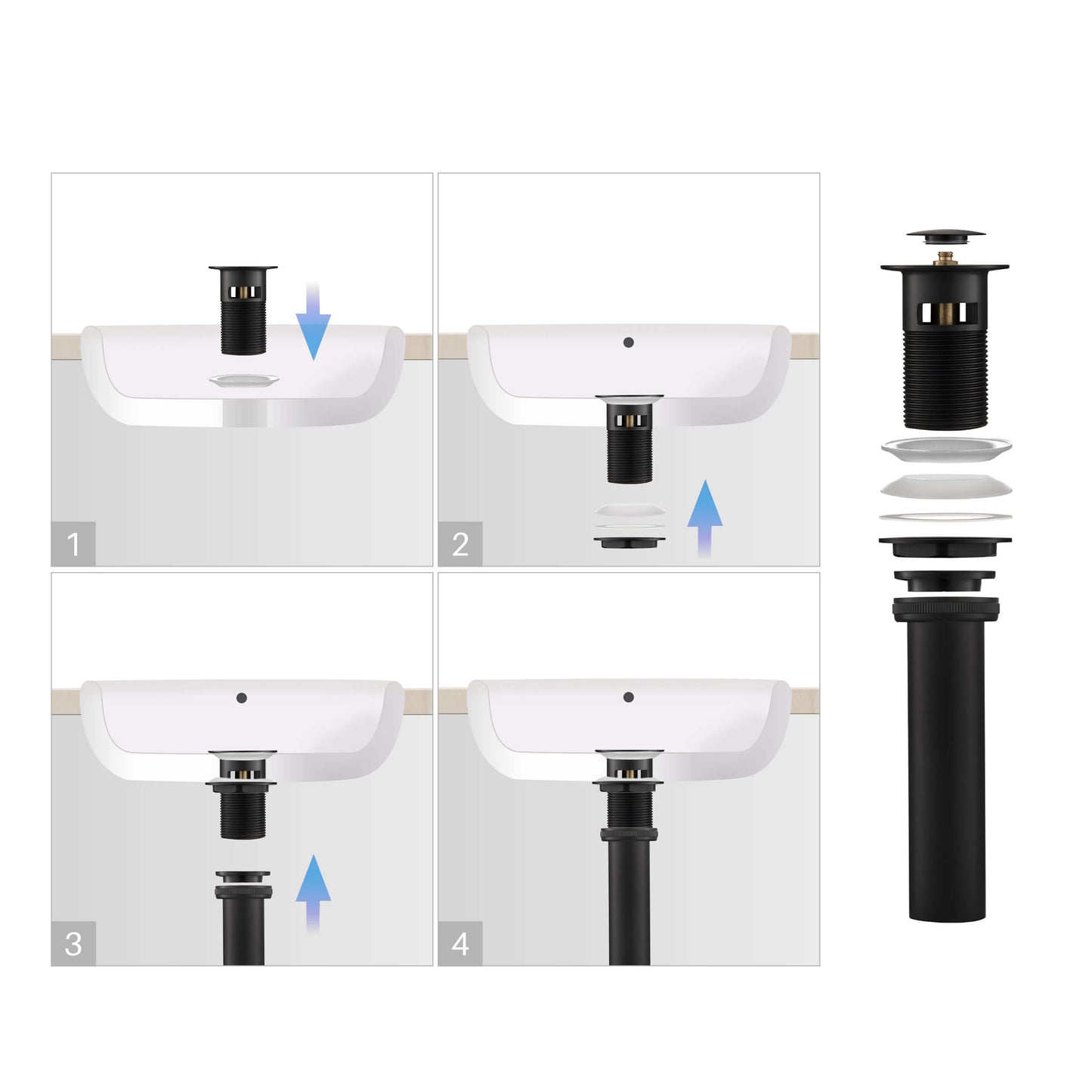 Wide Spread Lavatory Faucet – Matte Black - KBF1016
