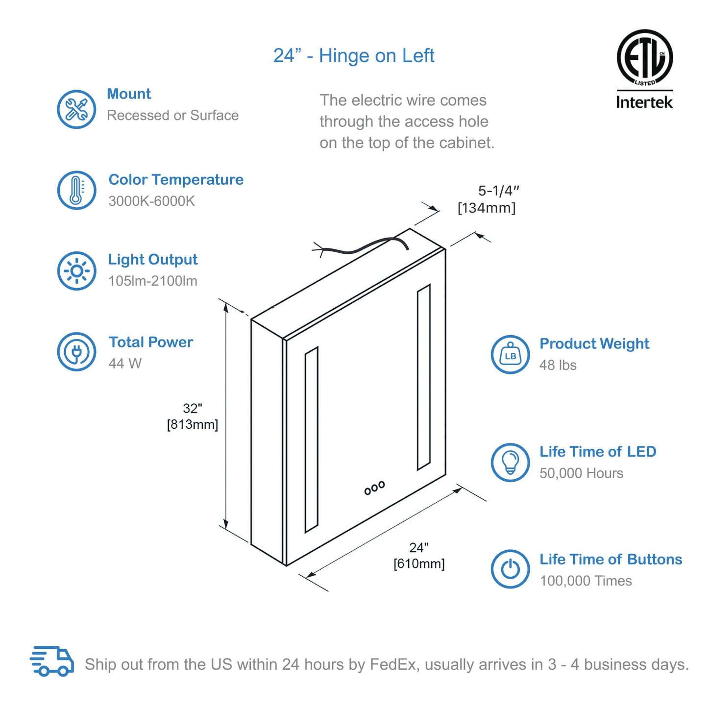 Pillar - LED Medicine Cabinet