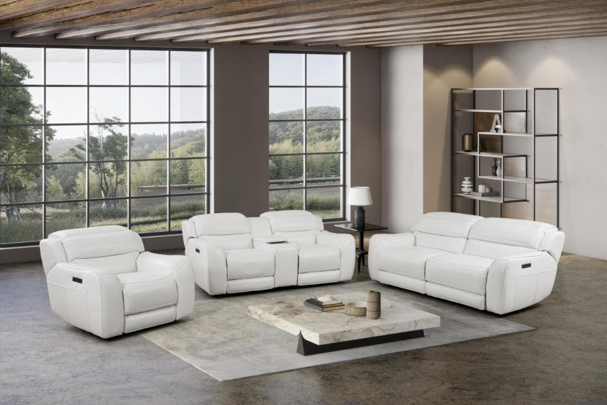 Marco Power Reclining Sofa and Loveseat - White