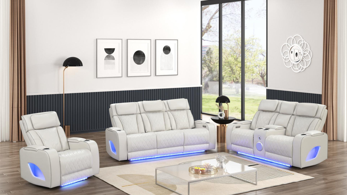 FORTUNER 3 PC POWER RECLINING SOFA SET - ICE