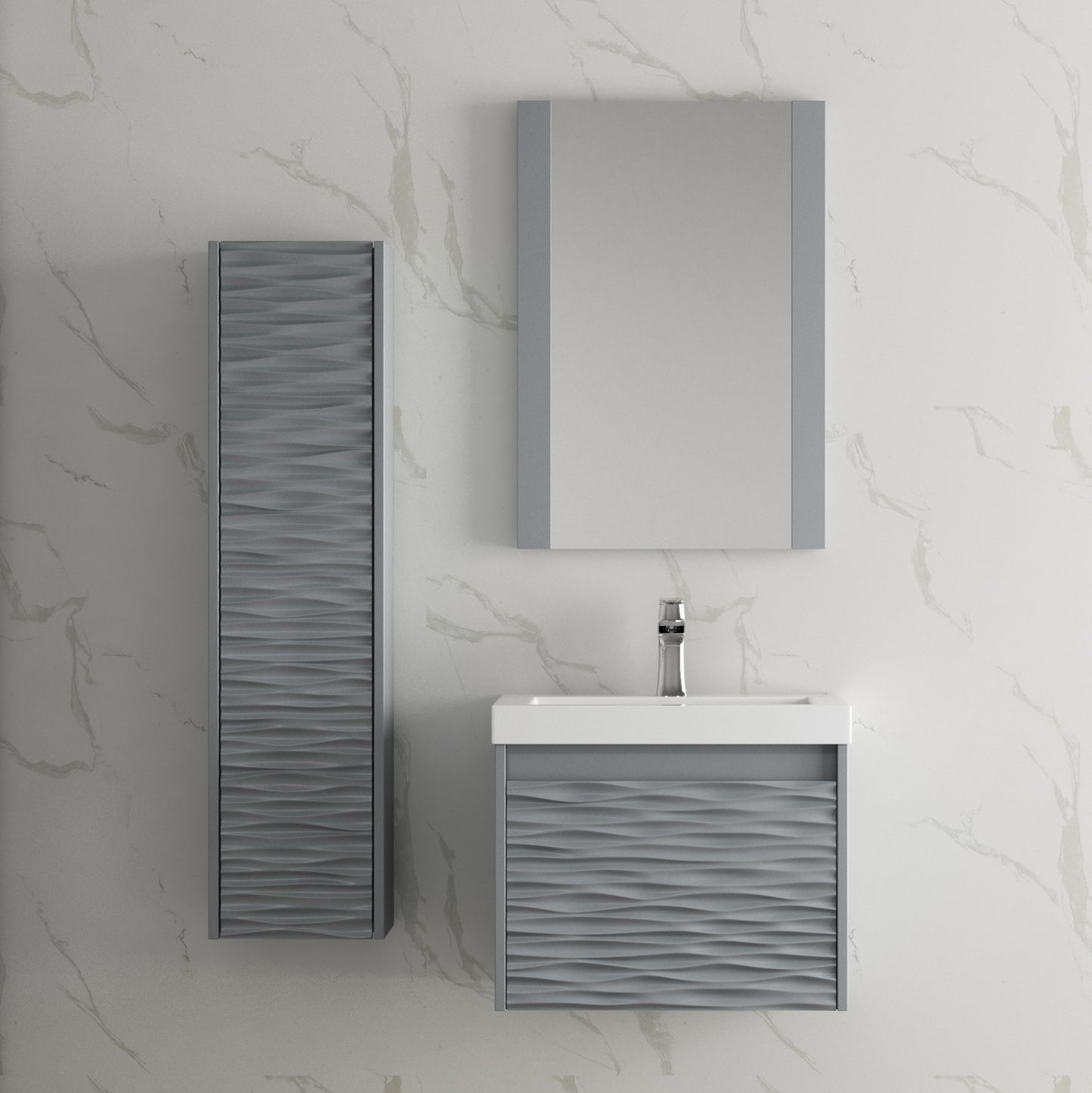 Paris 24 Inch Metal Gray Vanity