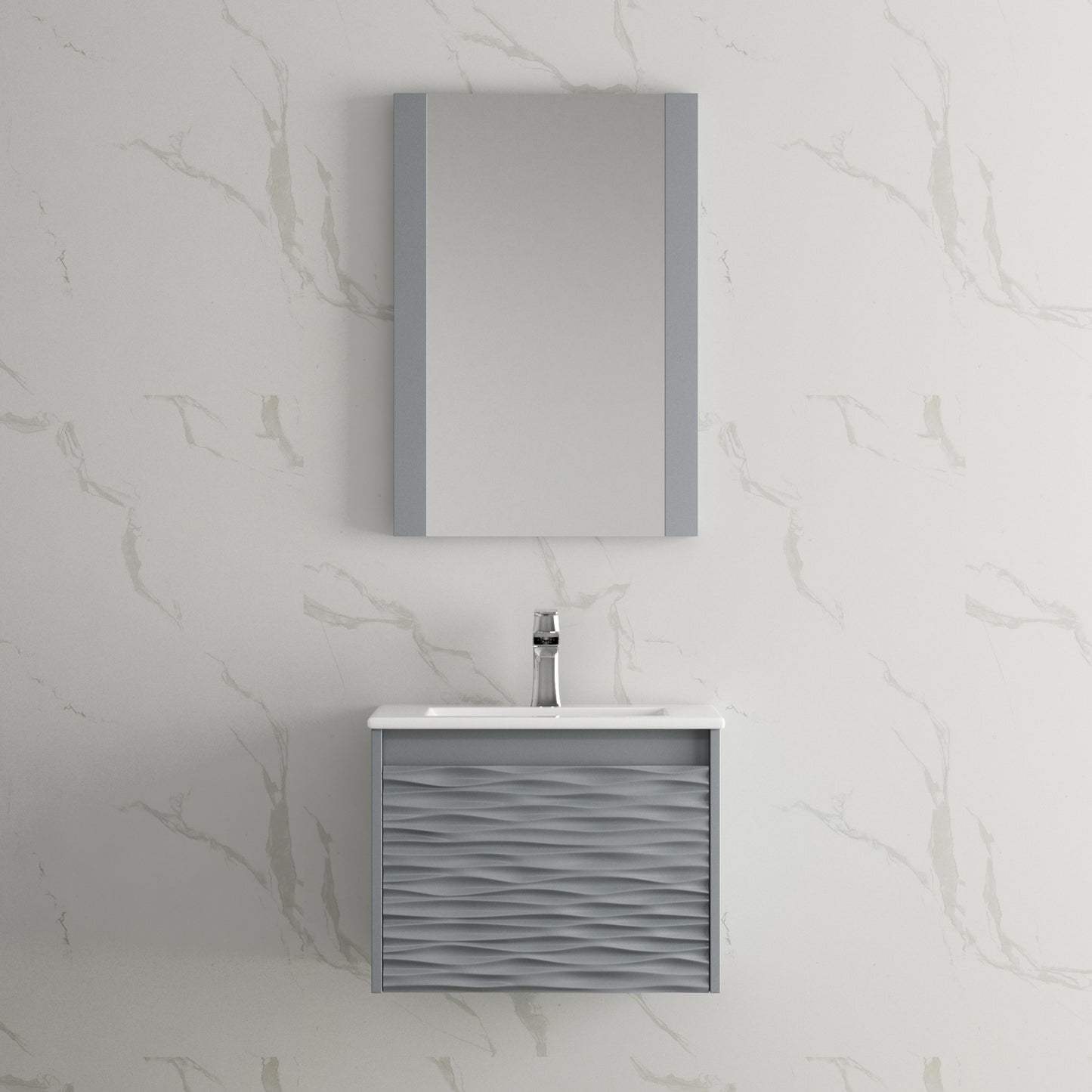 Paris 24 Inch Metal Gray Vanity
