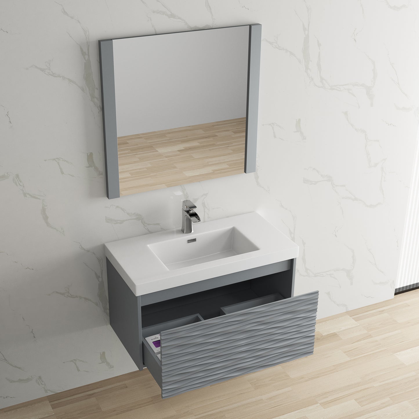 Paris 36 Inch Metal Gray Vanity