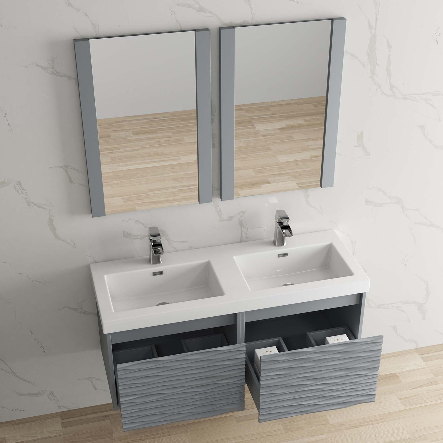 Paris 48 Inch Metal Gray Vanity