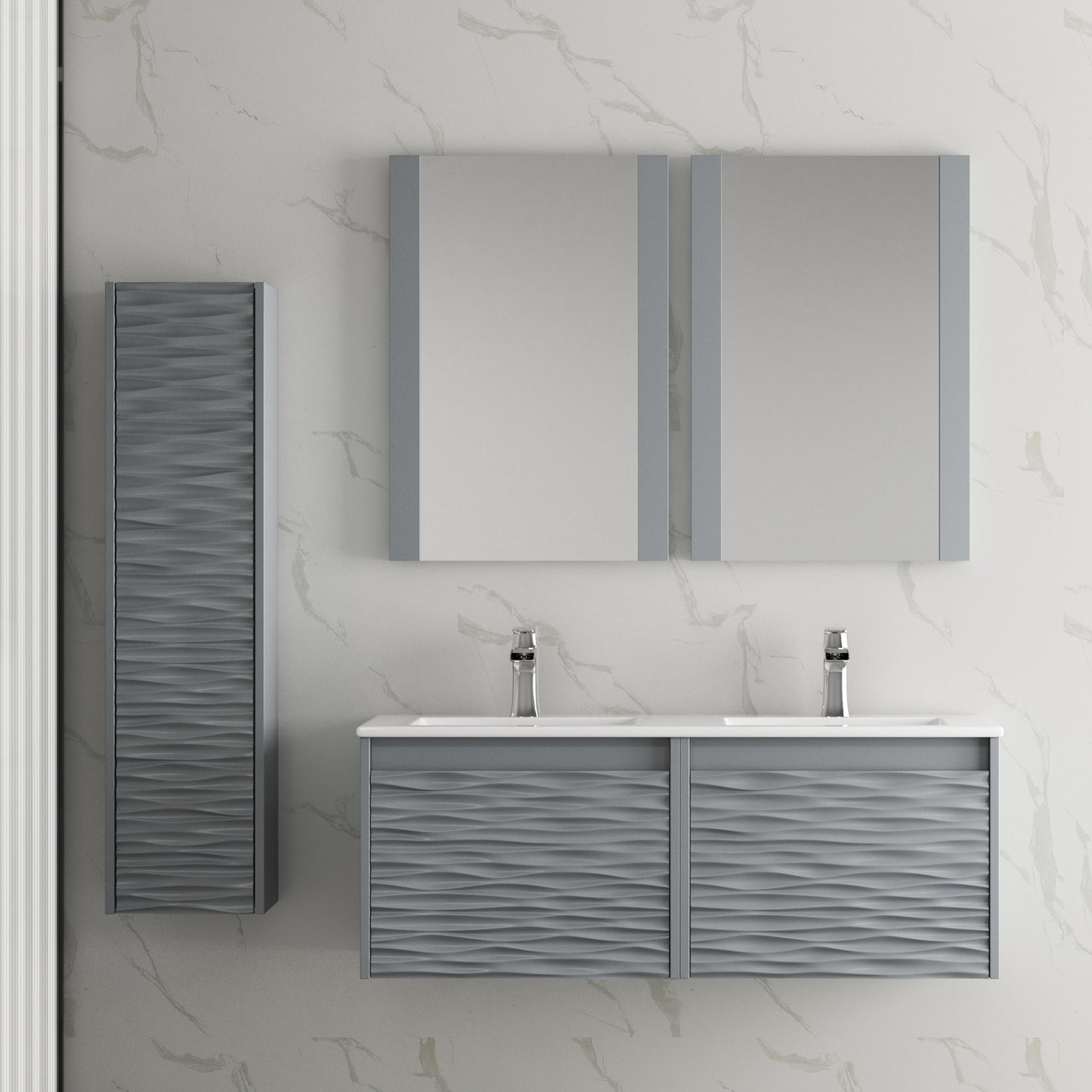 Paris 48 Inch Metal Gray Vanity