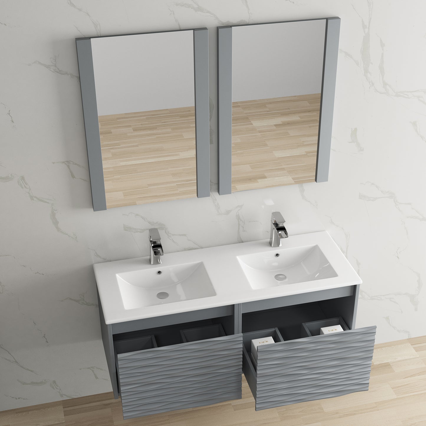 Paris 48 Inch Metal Gray Vanity
