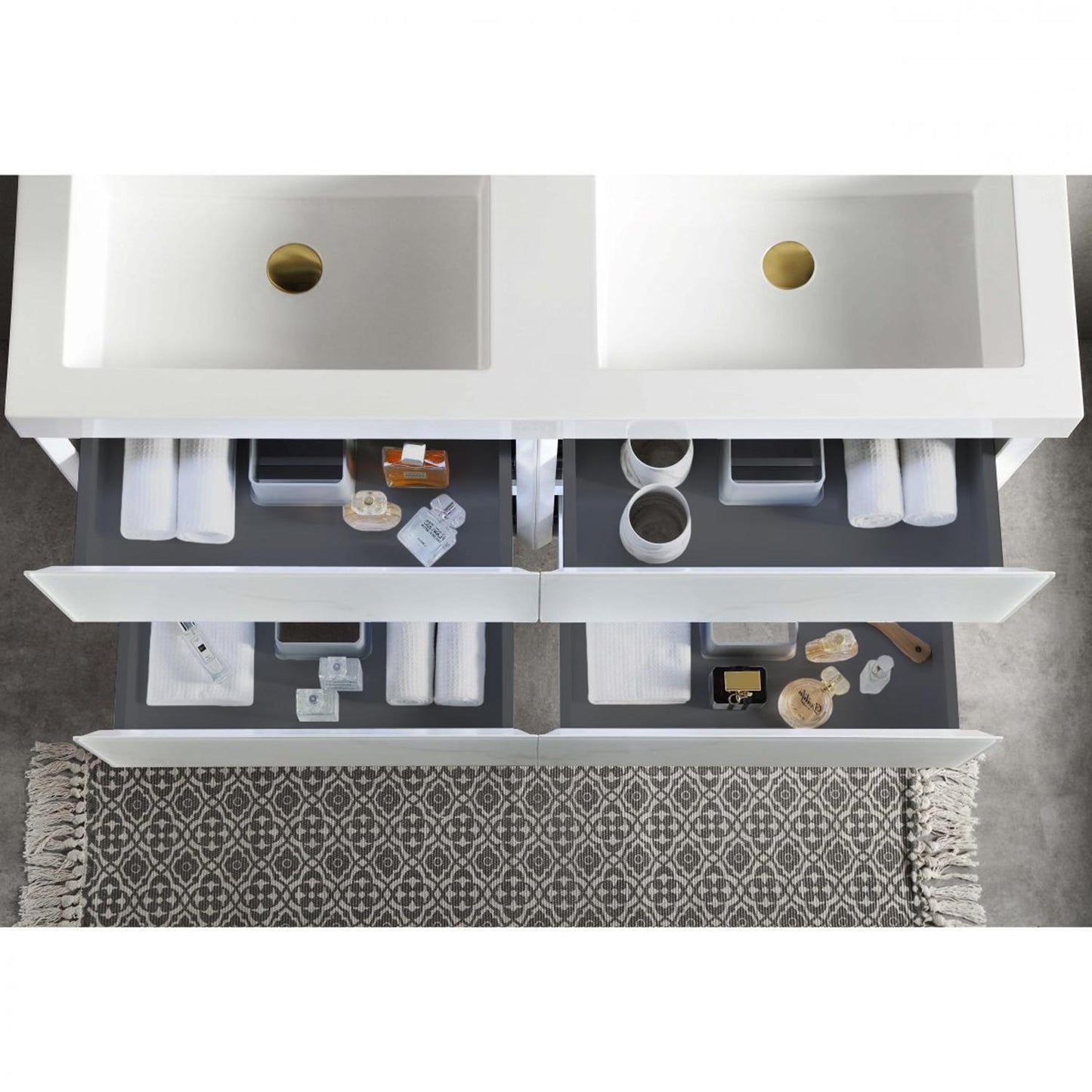 Jena Calacatta White 60 Inch Vanity