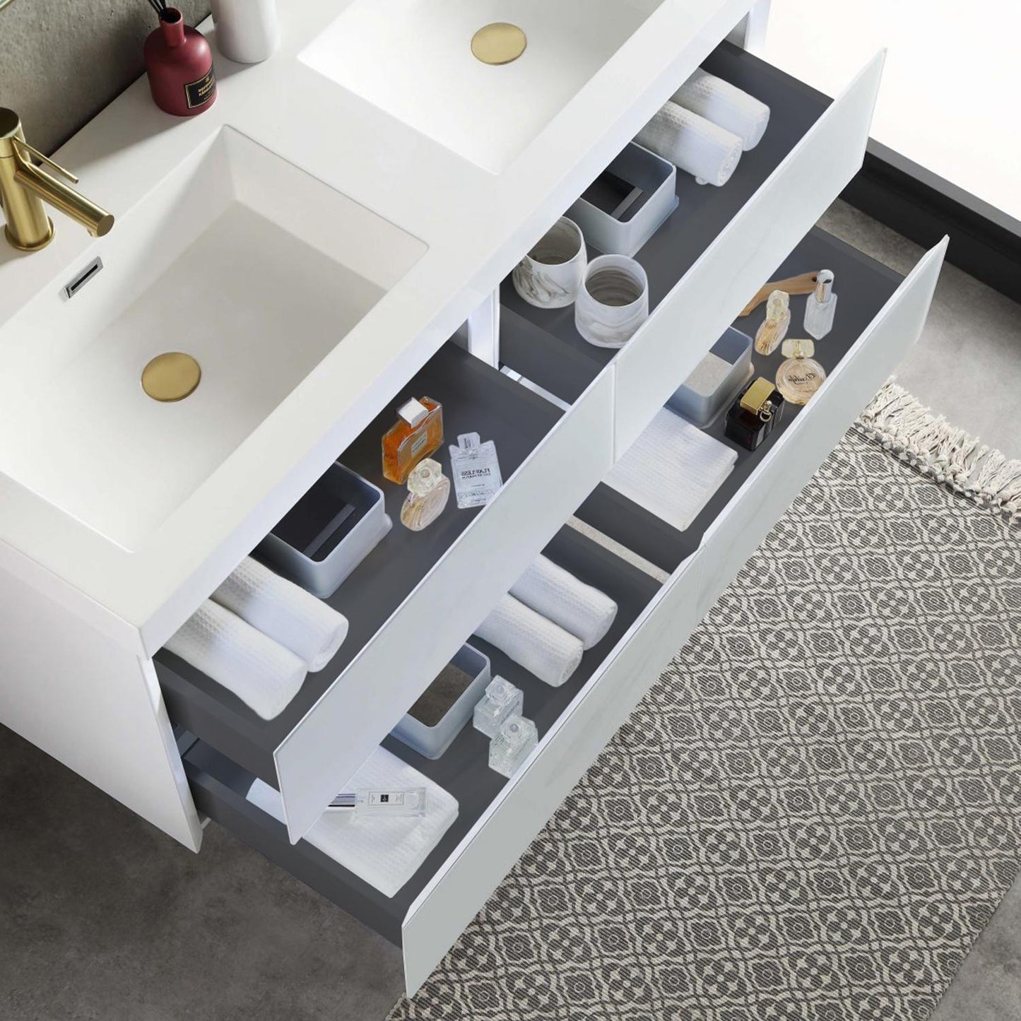 Jena Light Gray 60 Inch Vanity