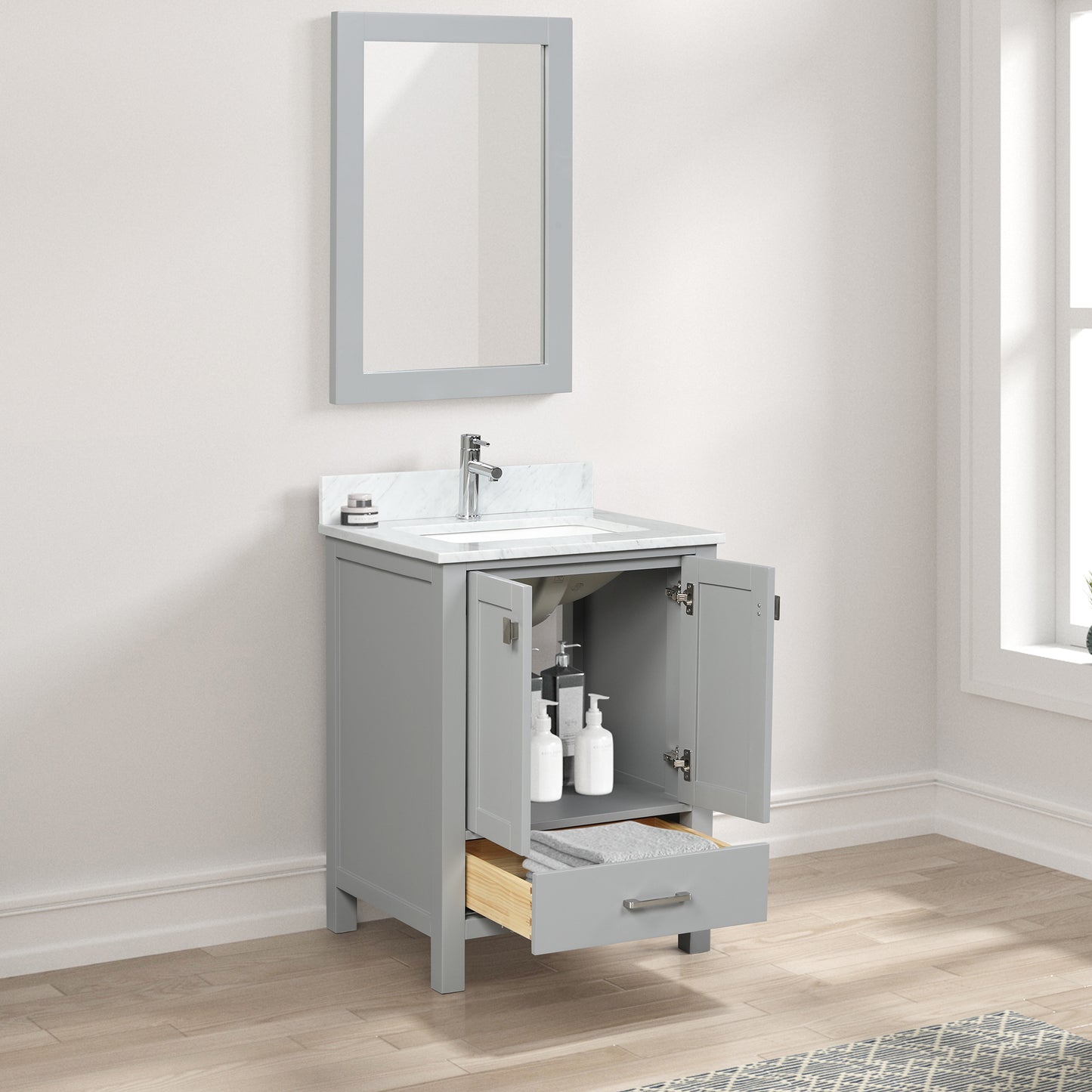 Geneva 24″ Metal Grey Vanity