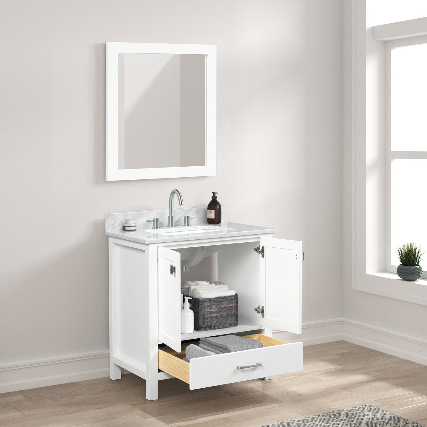 Geneva 30″ Matte White Vanity