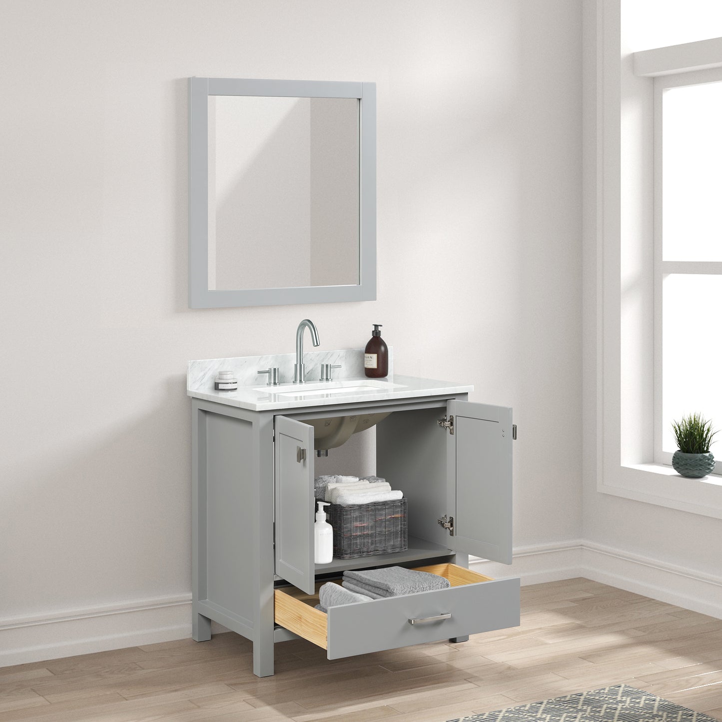 Geneva 30″ Metal Gray Vanity
