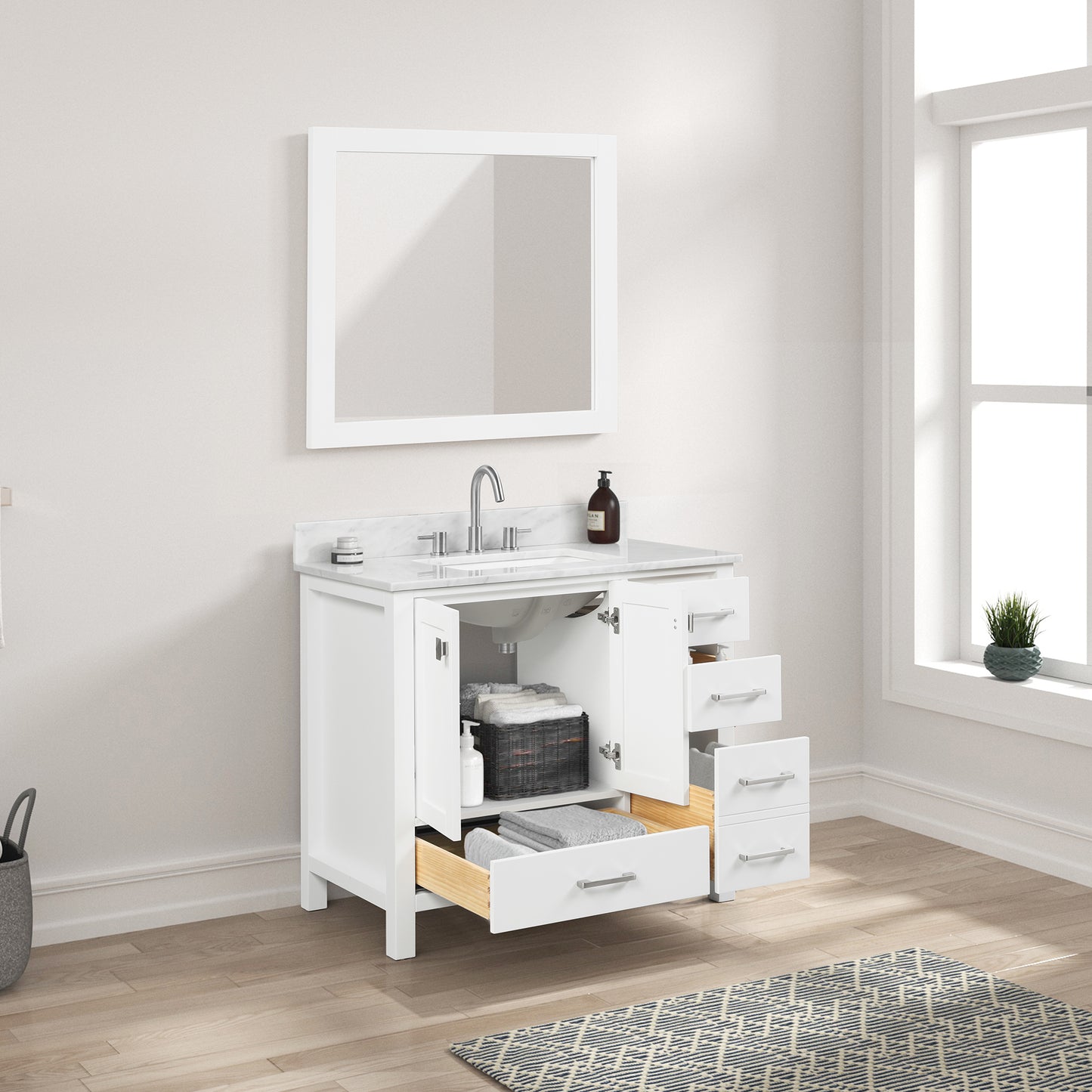 Geneva 36″ Matte White Vanity