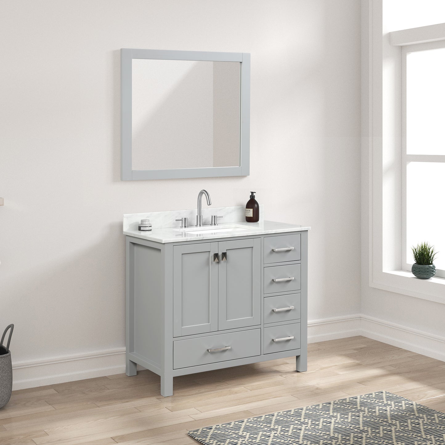 Geneva 36″ Metal Grey Vanity