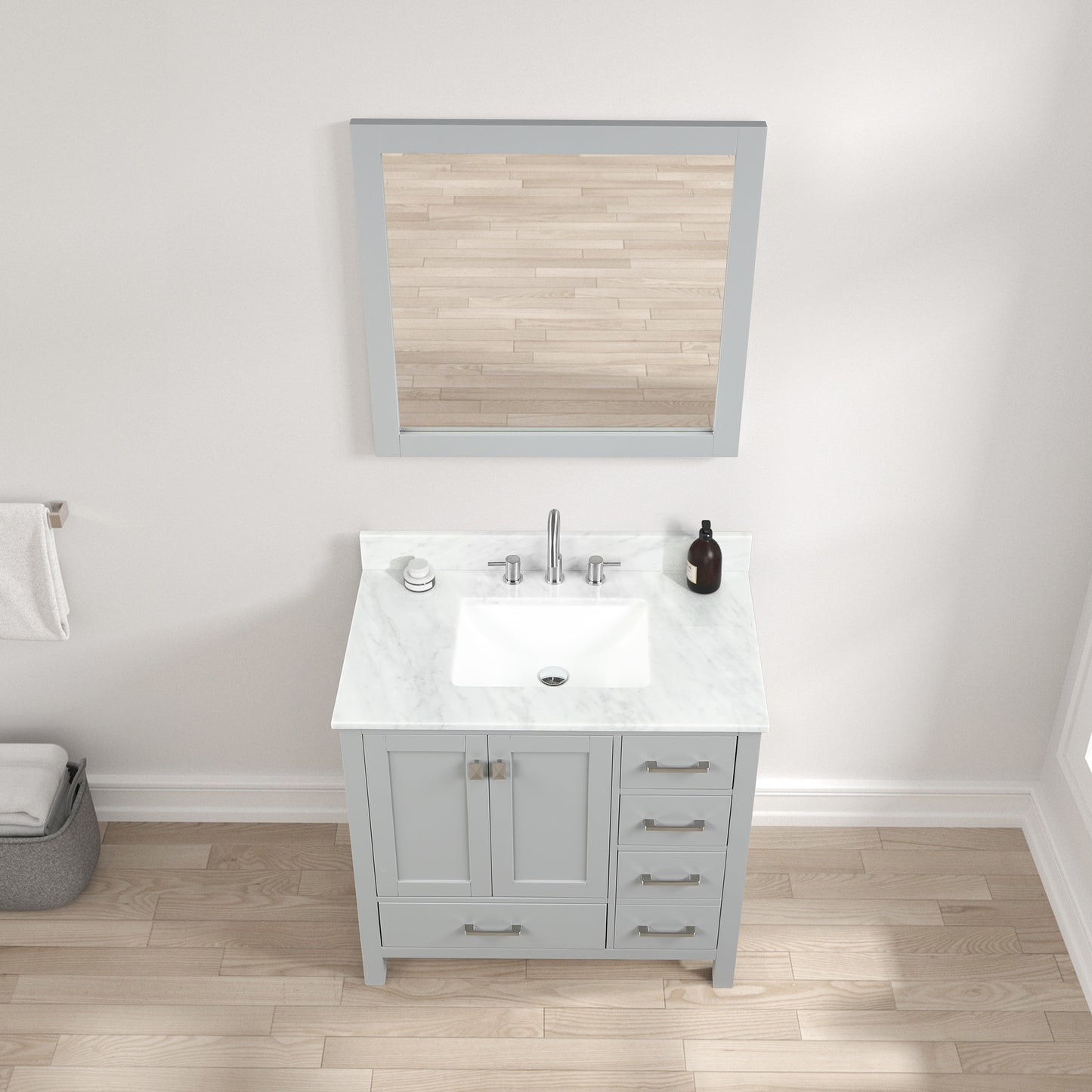 Geneva 36″ Metal Grey Vanity