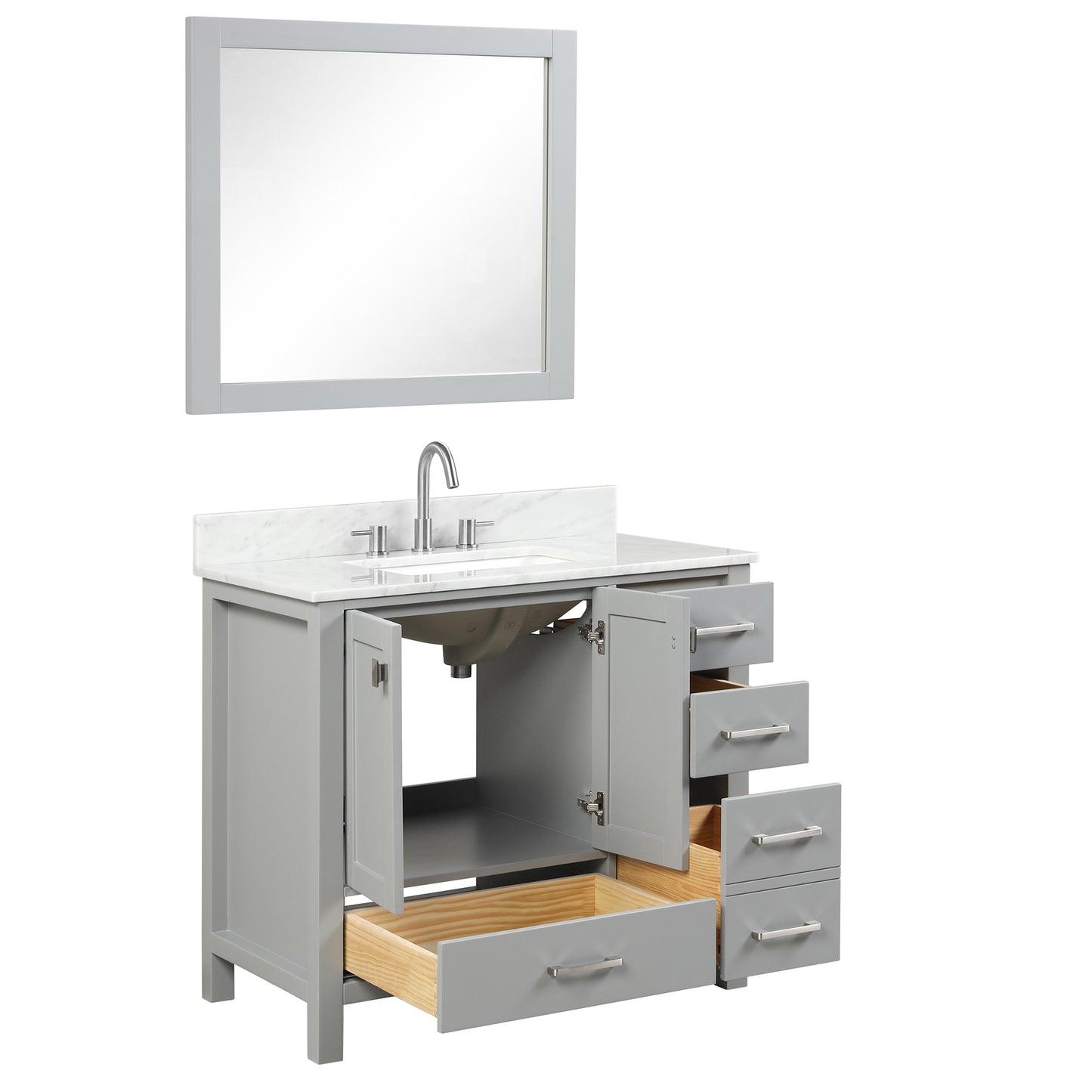 Geneva 36″ Metal Grey Vanity
