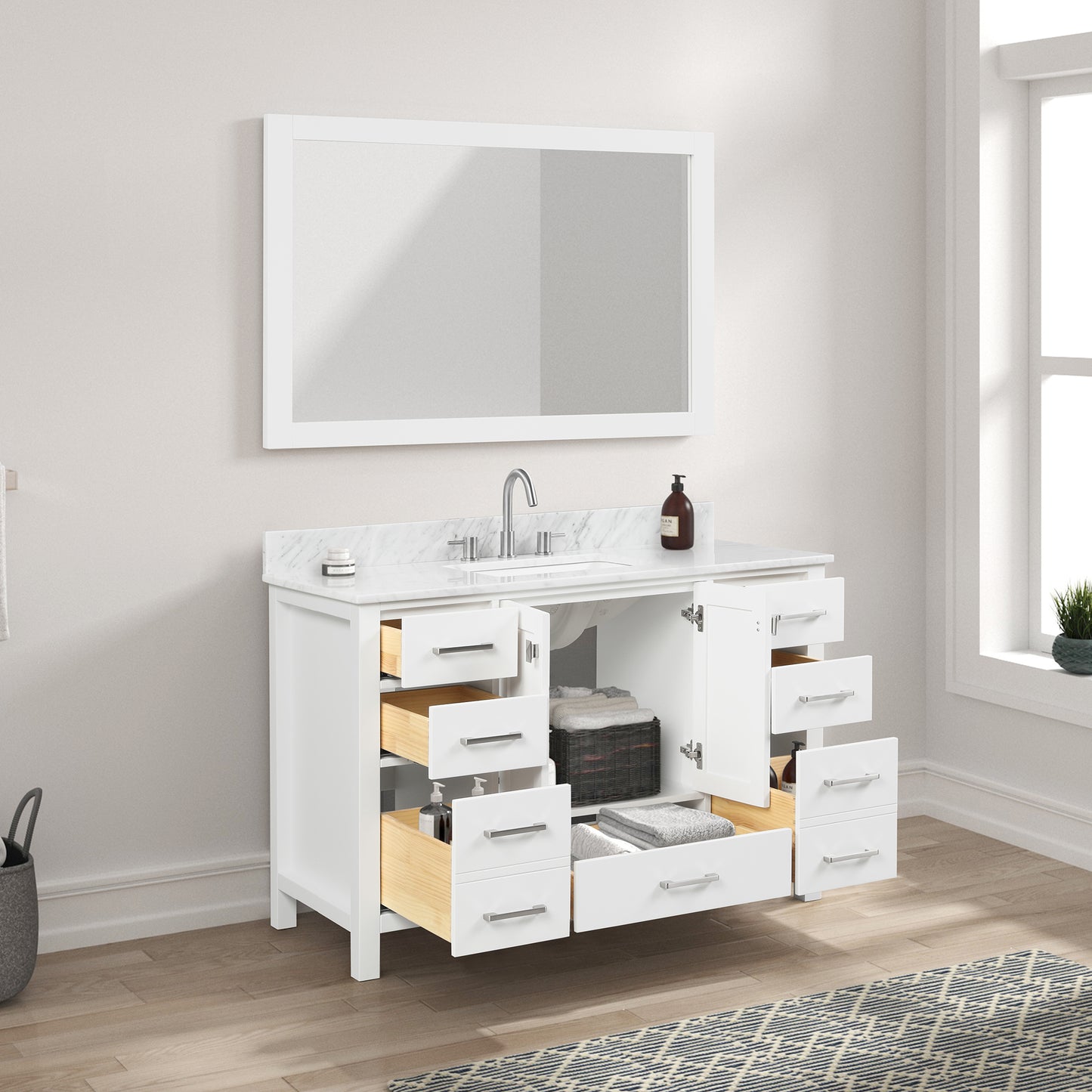 Geneva 48″ Matte White Vanity
